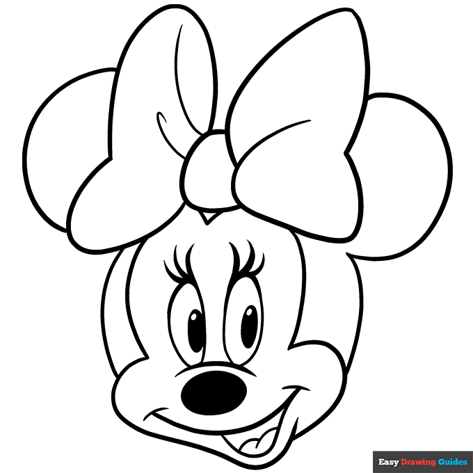 Minnie Mouse Coloring Page Easy Drawing Guides
