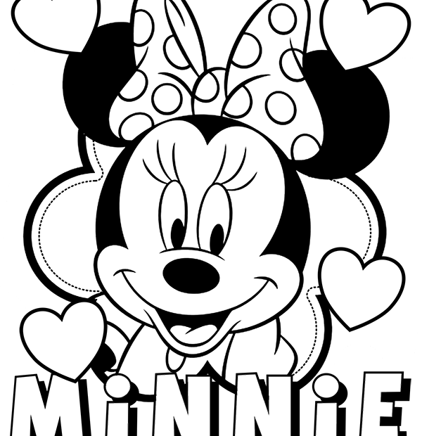 Minnie Mouse On Disney Coloring Pages For Girls