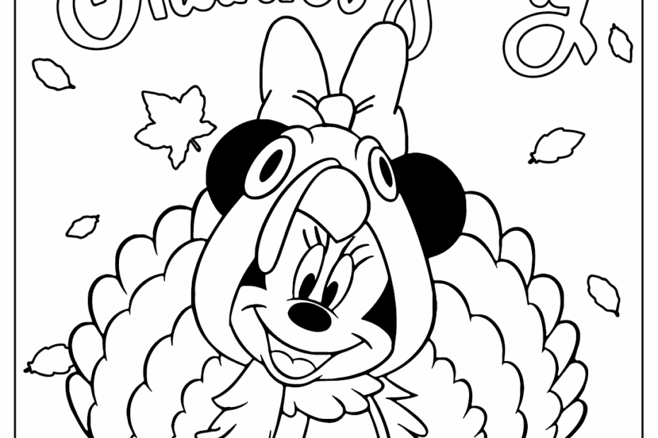 Minnie Mouse Thanksgiving Coloring Page Free Printable Coloring Pages