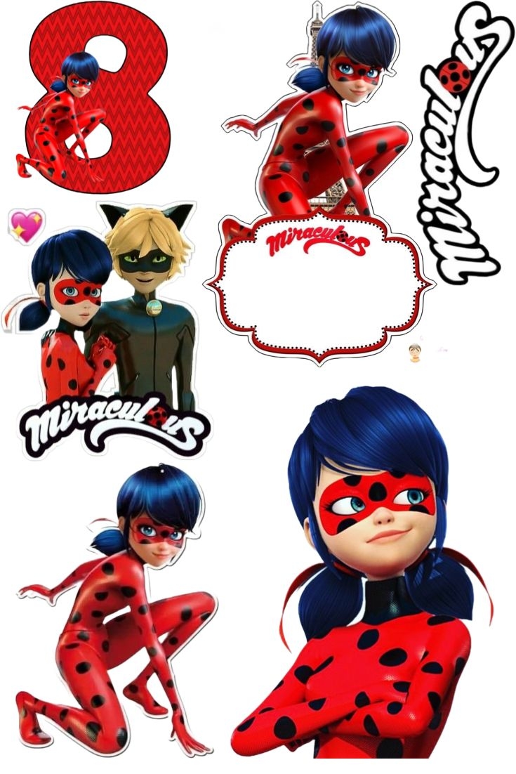 Miraculous Ladybug Printable Cake Toppers Ladybug Birthday Party 