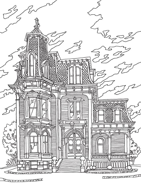 Modern Mansion Coloring Page Free Printable Coloring Pages For Kids