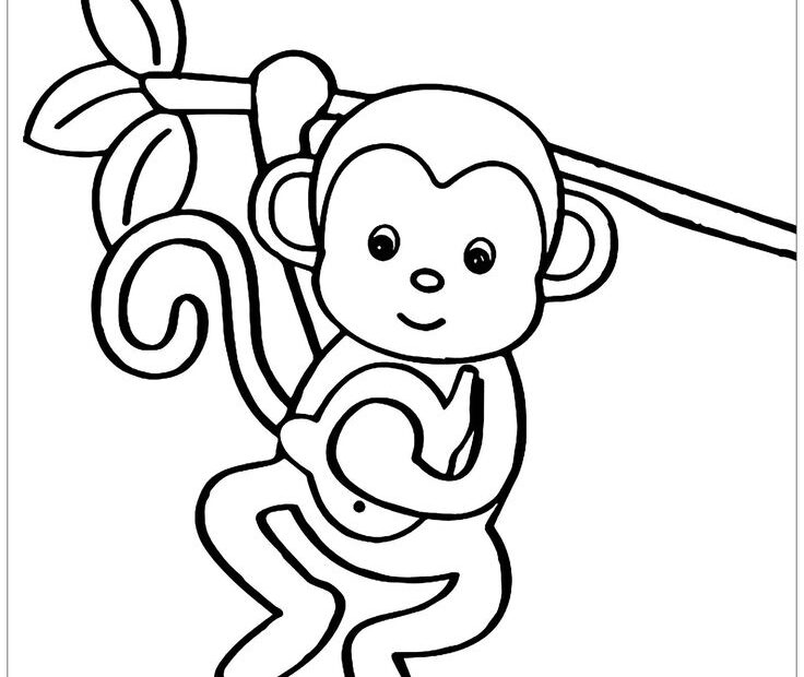 Monkey Coloring Page Printable KristaropHenry