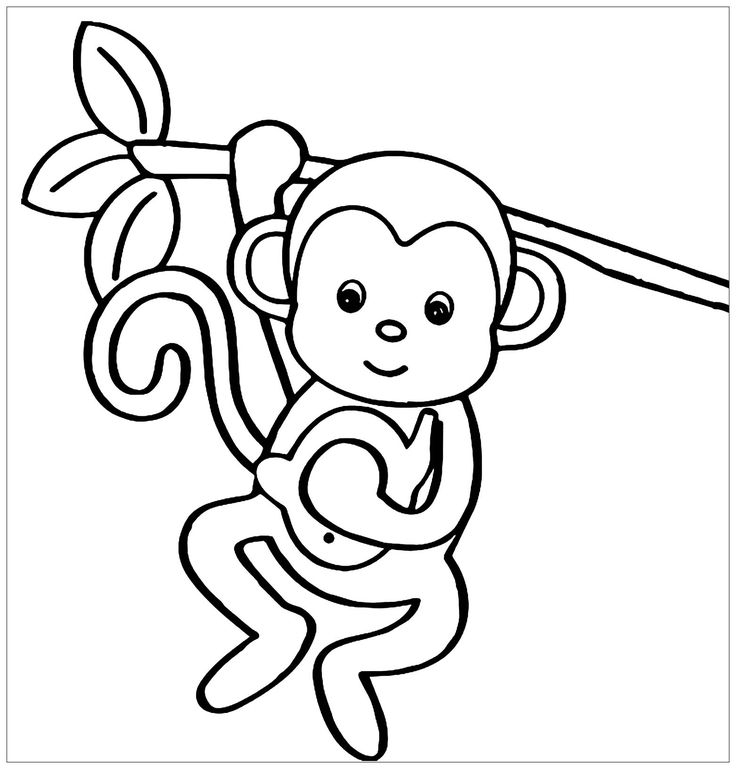 Monkey Coloring Page Printable KristaropHenry
