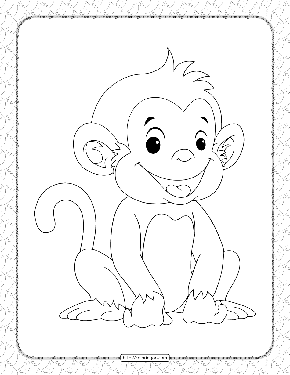 Monkey Colouring Pages Printable Printable Free Templates
