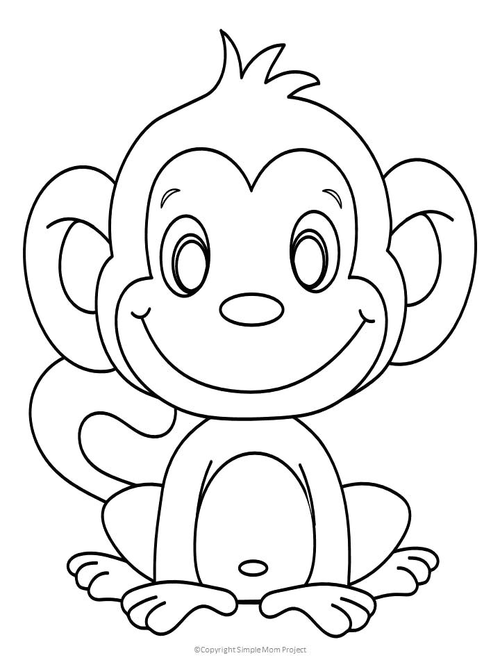 monkey colouring in printable