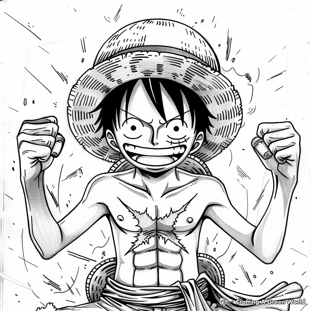 Monkey D Luffy Coloring Pages Coloring Nation
