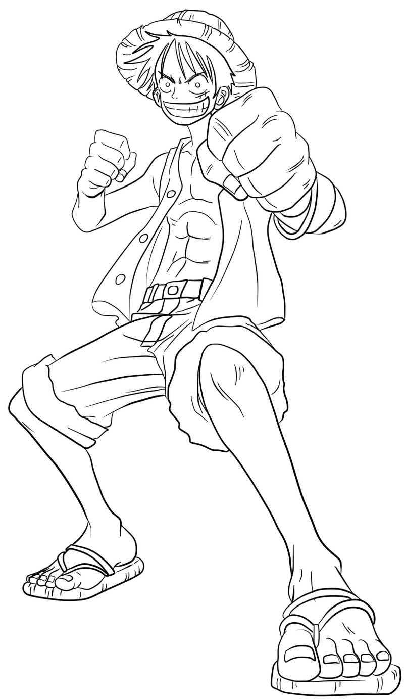 Monkey D Luffy Coloring Pages Team Coloring