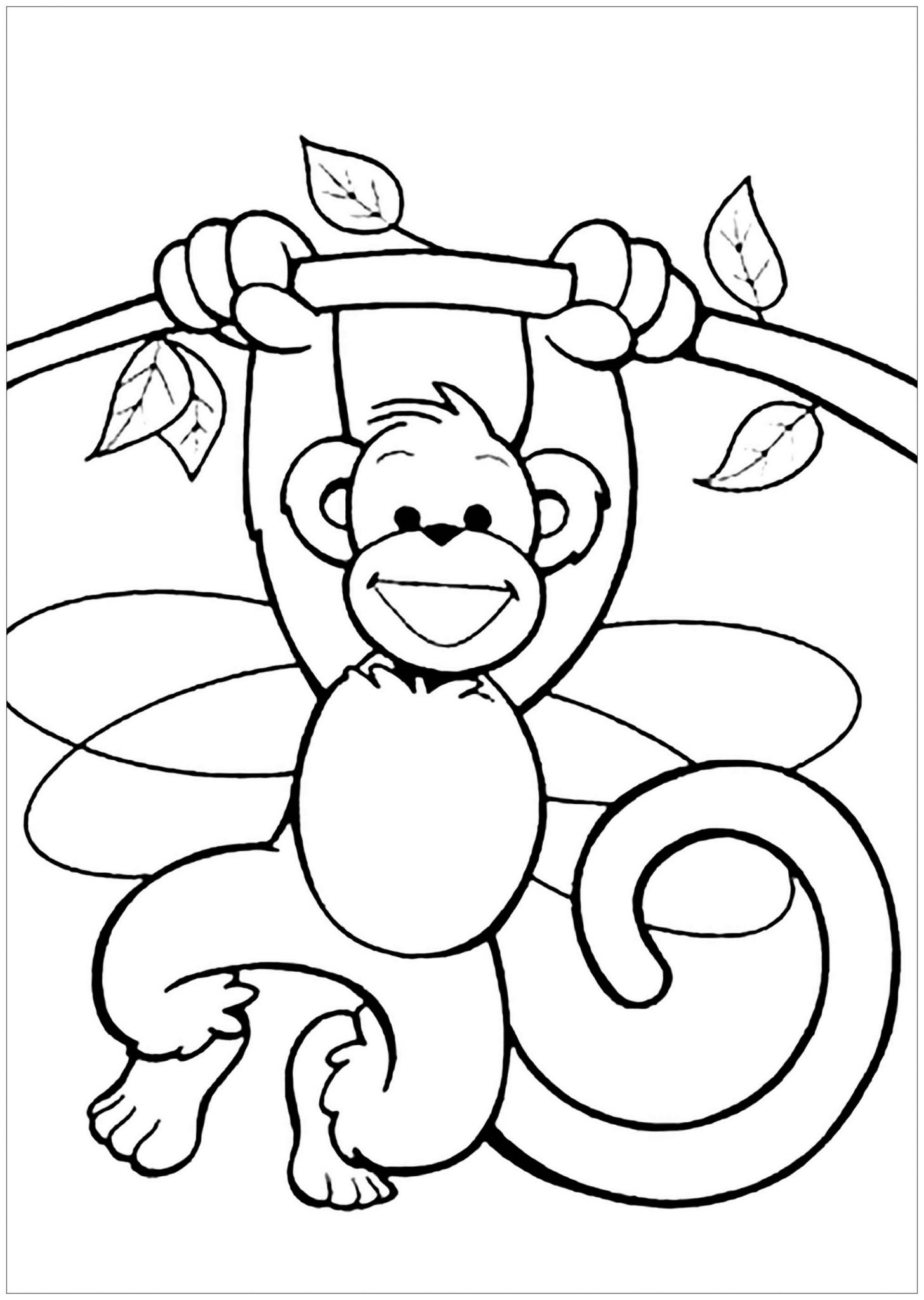 free monkey coloring pages printable