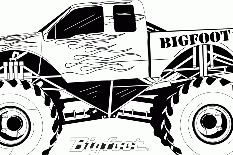 Monster Truck Coloring Pages For Kids Coloring Home