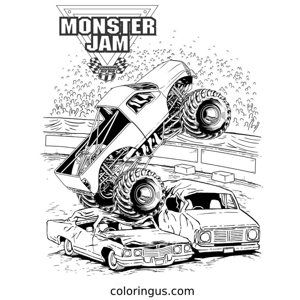 Monster Truck Coloring Pages Free Printable PDF Sheets Monster Truck Coloring Pages Free Printable PDF Sheets