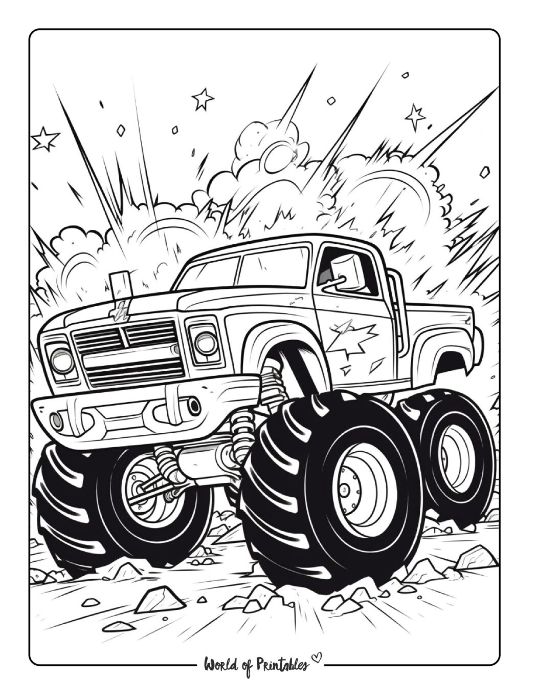 Monster Truck Coloring Pages World Of Printables Monster Truck Coloring Pages World Of Printables