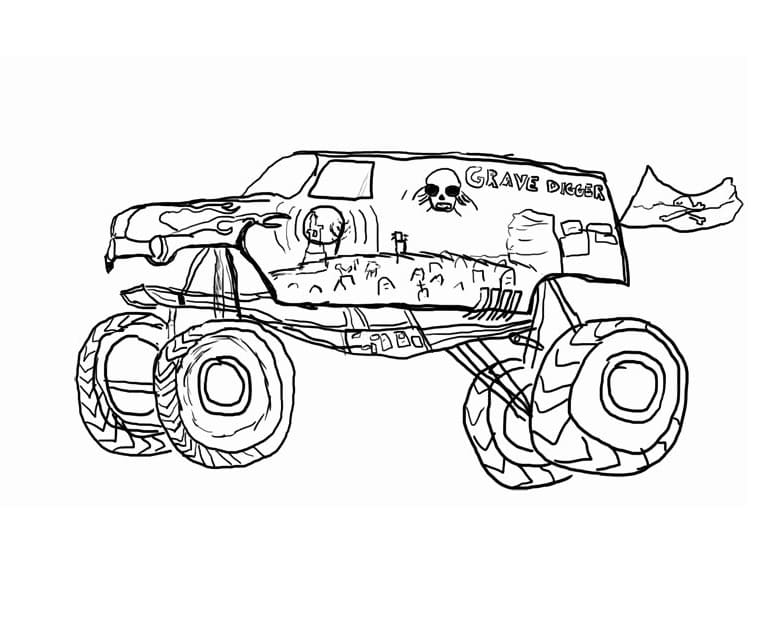 Monster Truck Grave Digger Coloring Page Free Printable Coloring Monster Truck Grave Digger Coloring Page Free Printable Coloring