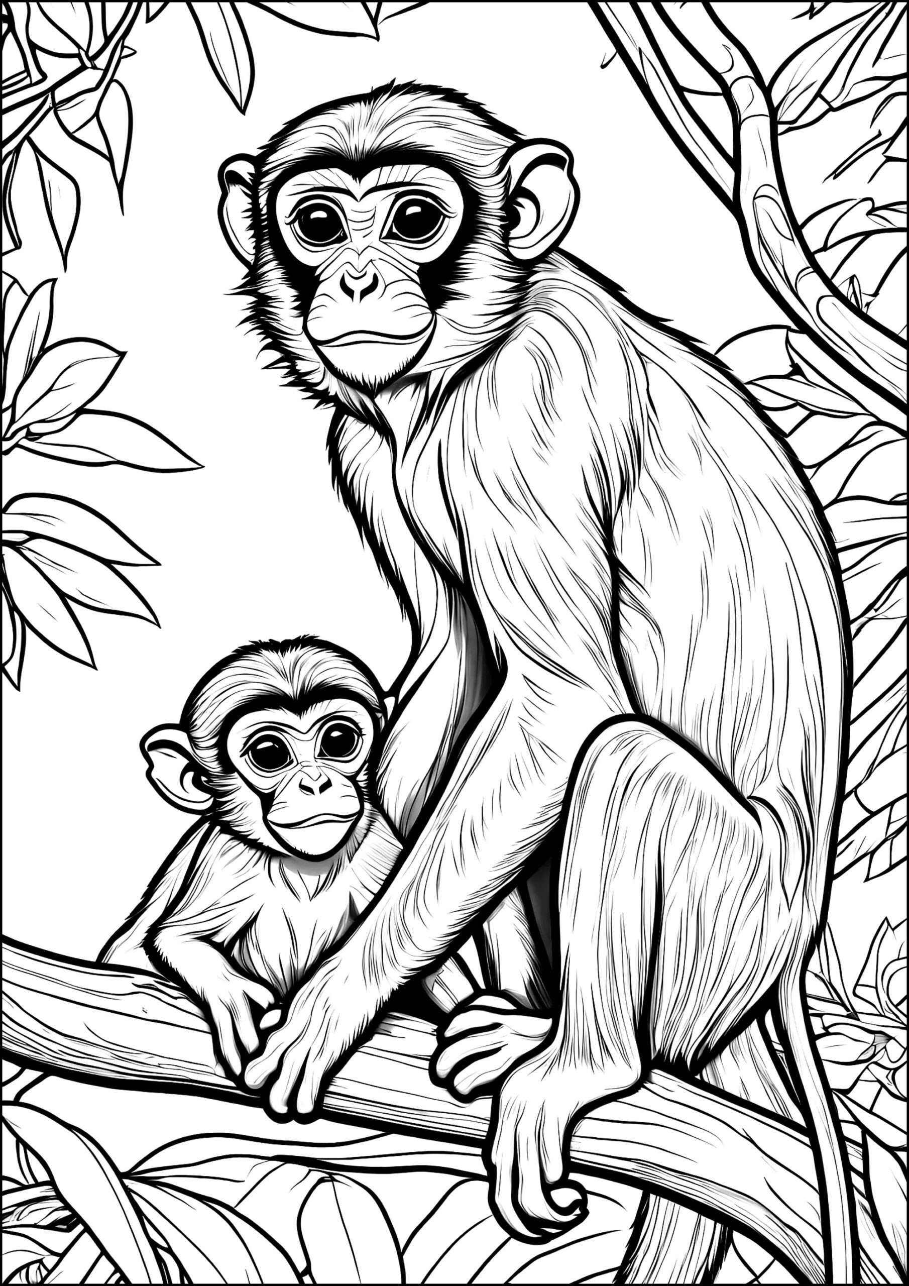 coloring pictures of monkeys