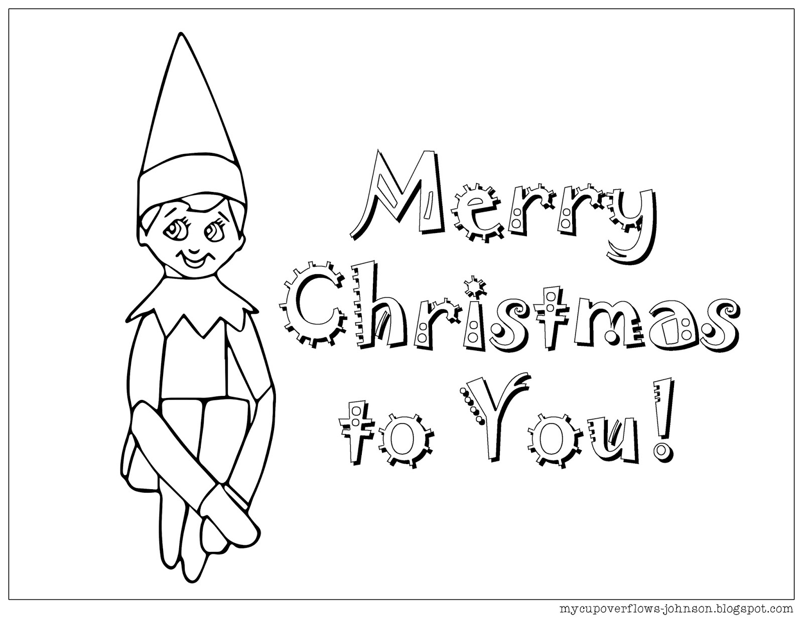 elf coloring page for free elf coloring page for free