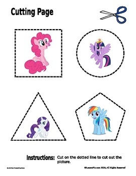 My Little Pony Cutting Tracing Shapes Activity By Become Engaged My Little Pony Cutting Tracing Shapes Activity By Become Engaged