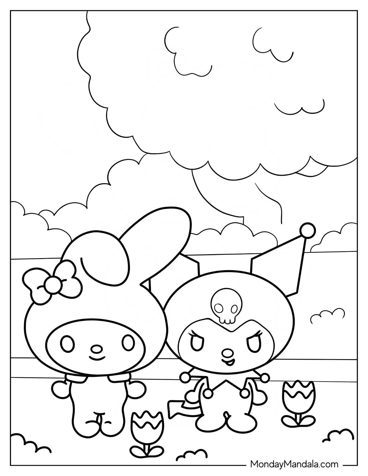 My Melody And Kuromi Coloring Pages My Melody And Kuromi Coloring Pages