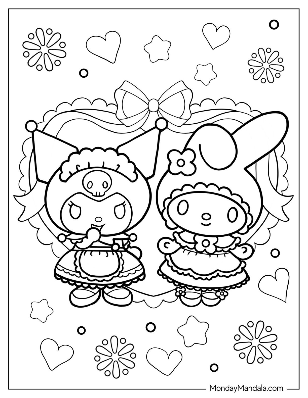 My Melody And Kuromi Coloring Pages My Melody And Kuromi Coloring Pages
