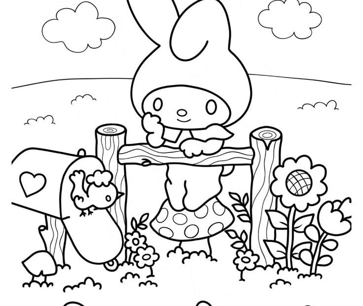My Melody Coloring Pages 6 Printable Coloring Book Easy Coloring