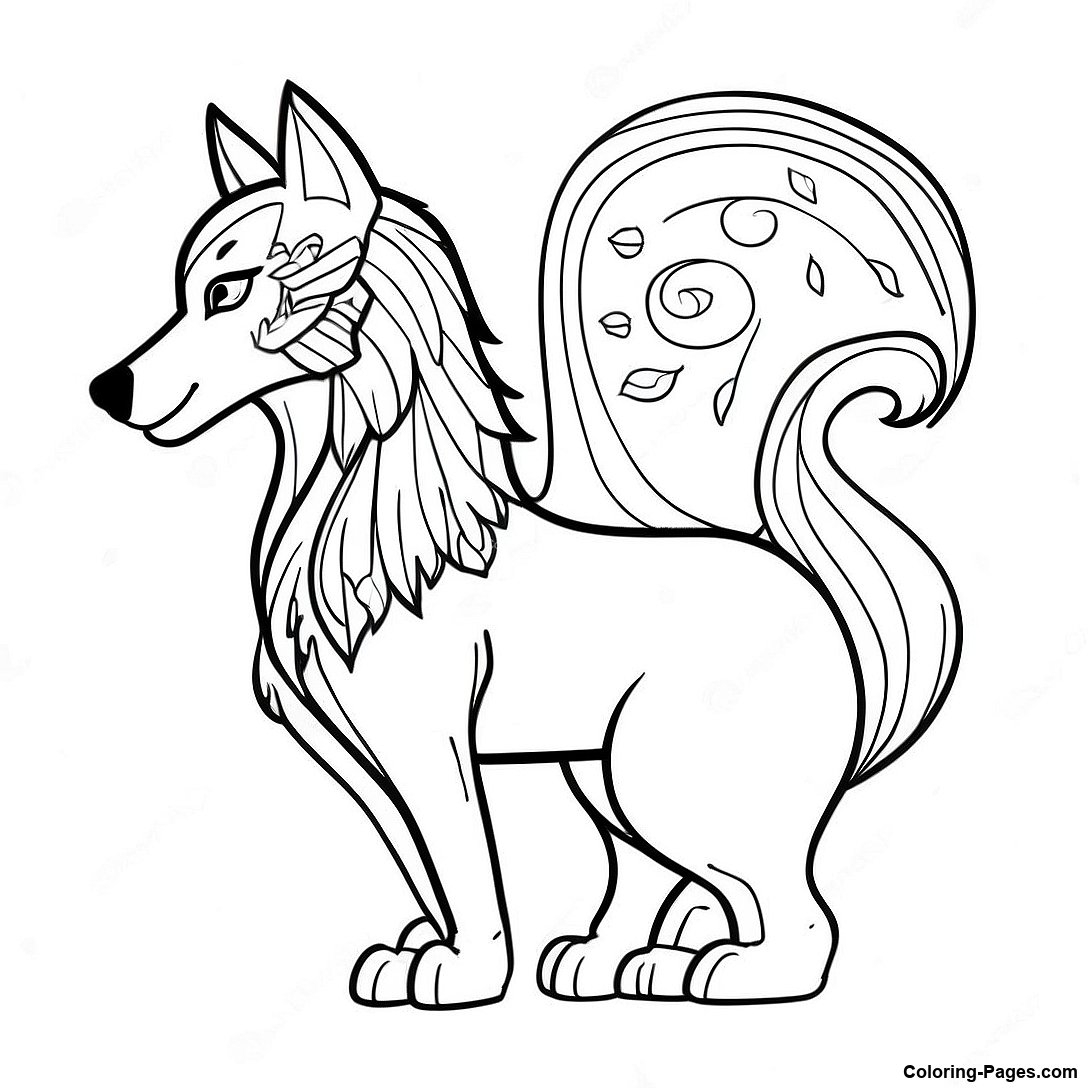 Mythical Wolf Coloring Page Coloring Pages