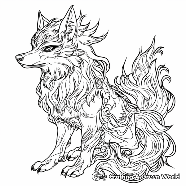 Mythical Wolf Coloring Pages Free Printable 