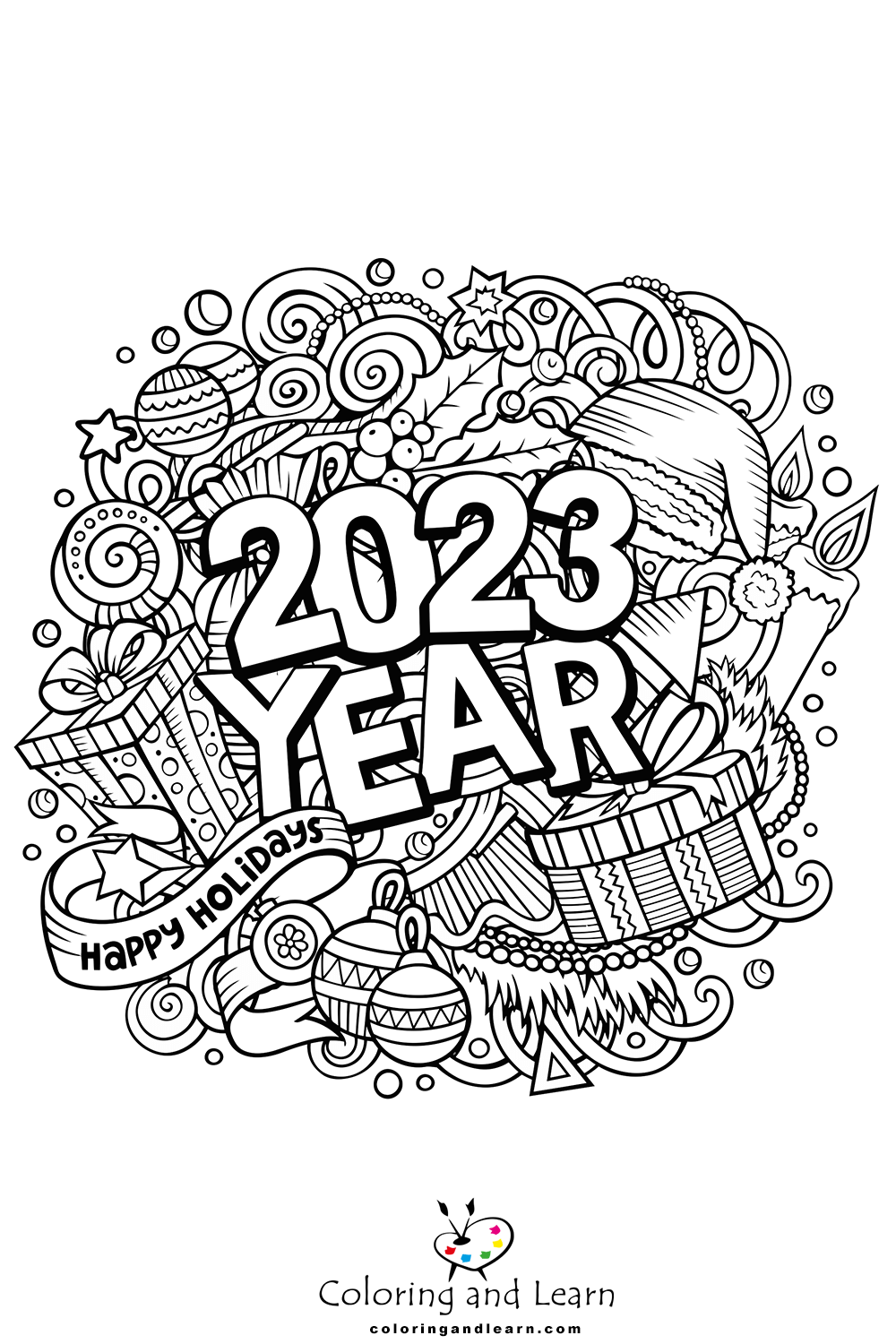 New Year Coloring Pages 2023 FREE 2025 Coloring And Learn New Year Coloring Pages 2023 FREE 2025 Coloring And Learn
