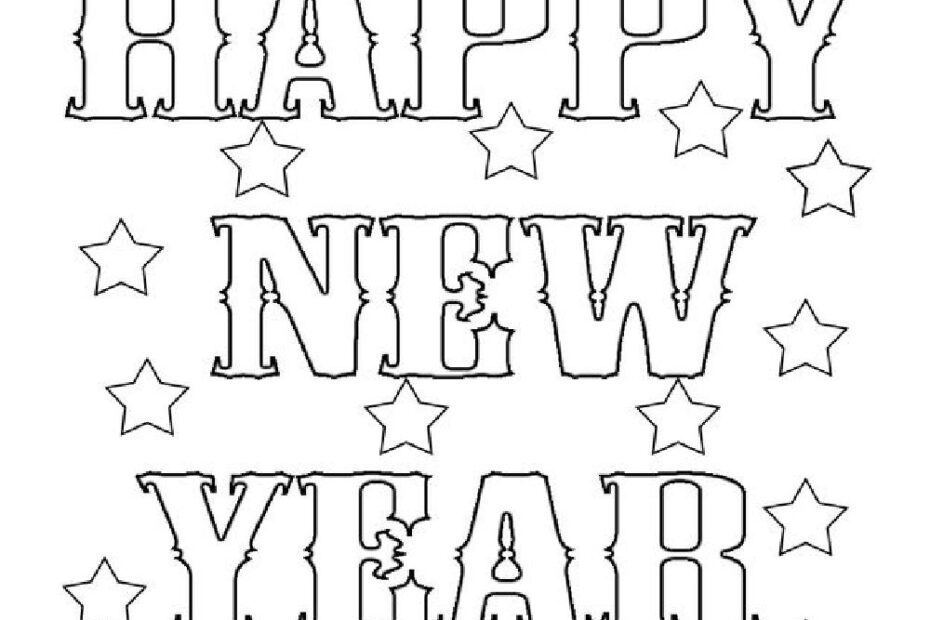 New Years Day Coloring Page Free Printable PDF