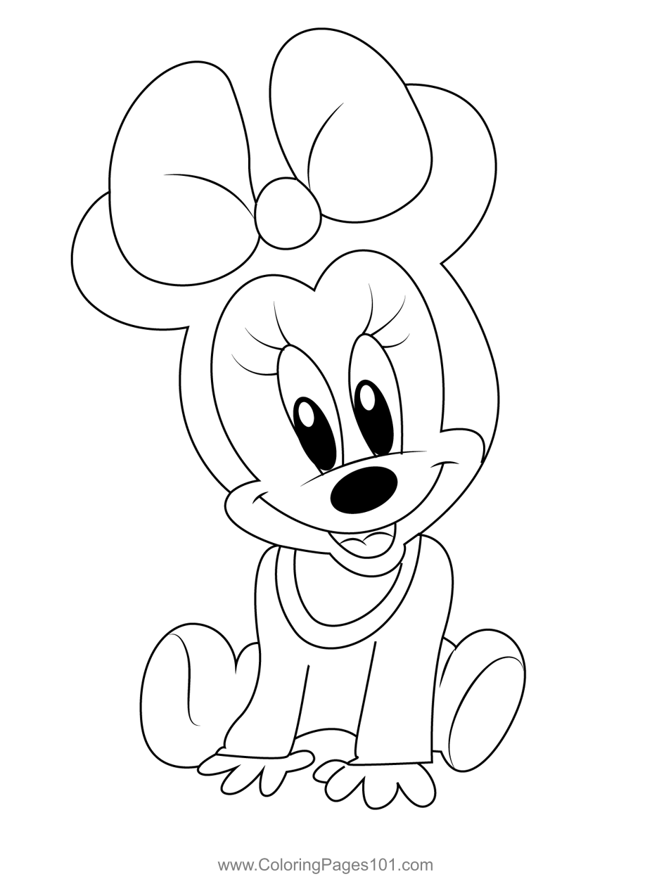Minnie Mouse coloring page easy