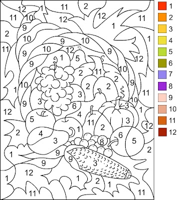 Nicole 39 s Free Coloring Pages COLOR BY NUMBER Thanksgiving Coloring Page