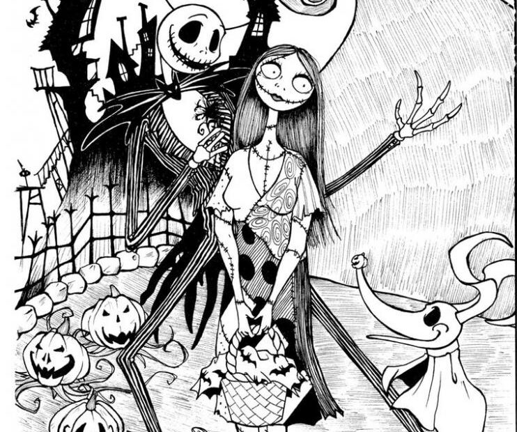 Nightmare Before Christmas Coloring Page Coloring Home
