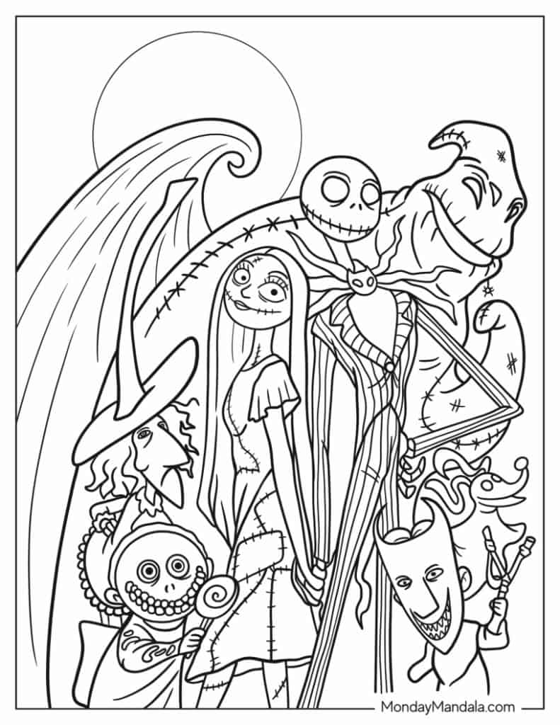 Nightmare Before Christmas Coloring Pages Nightmare Before Christmas Coloring Pages
