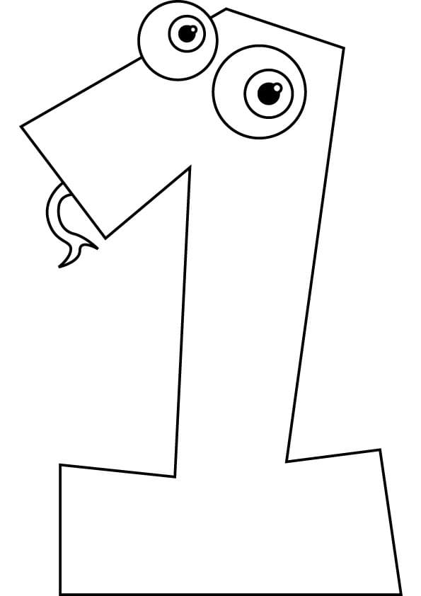 number 1 coloring page