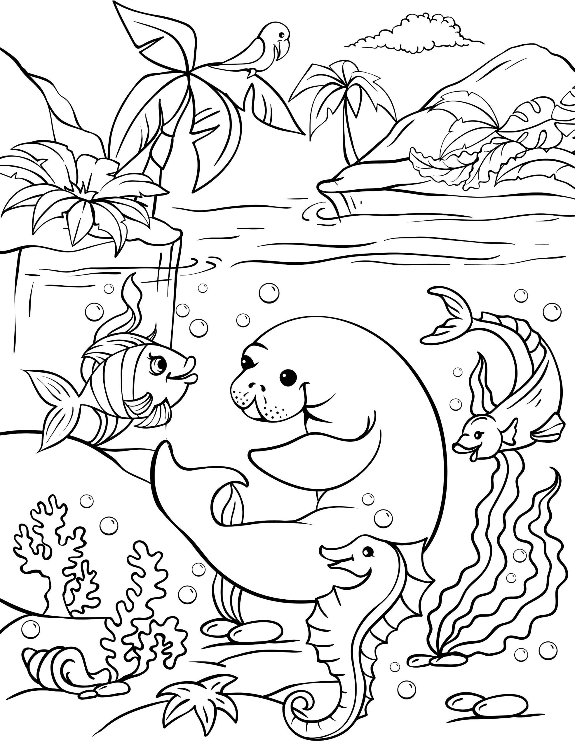 Ocean Animals Coloring Sheets
