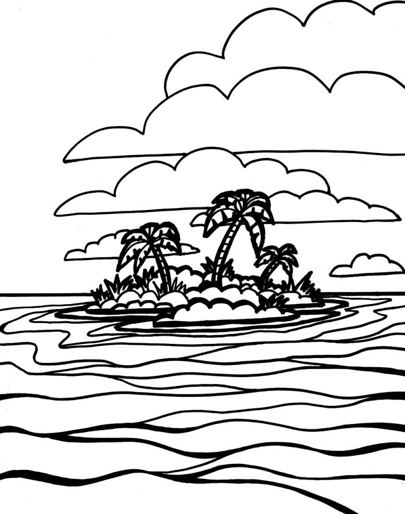 Ocean Background Coloring Page Ocean Background Coloring Page