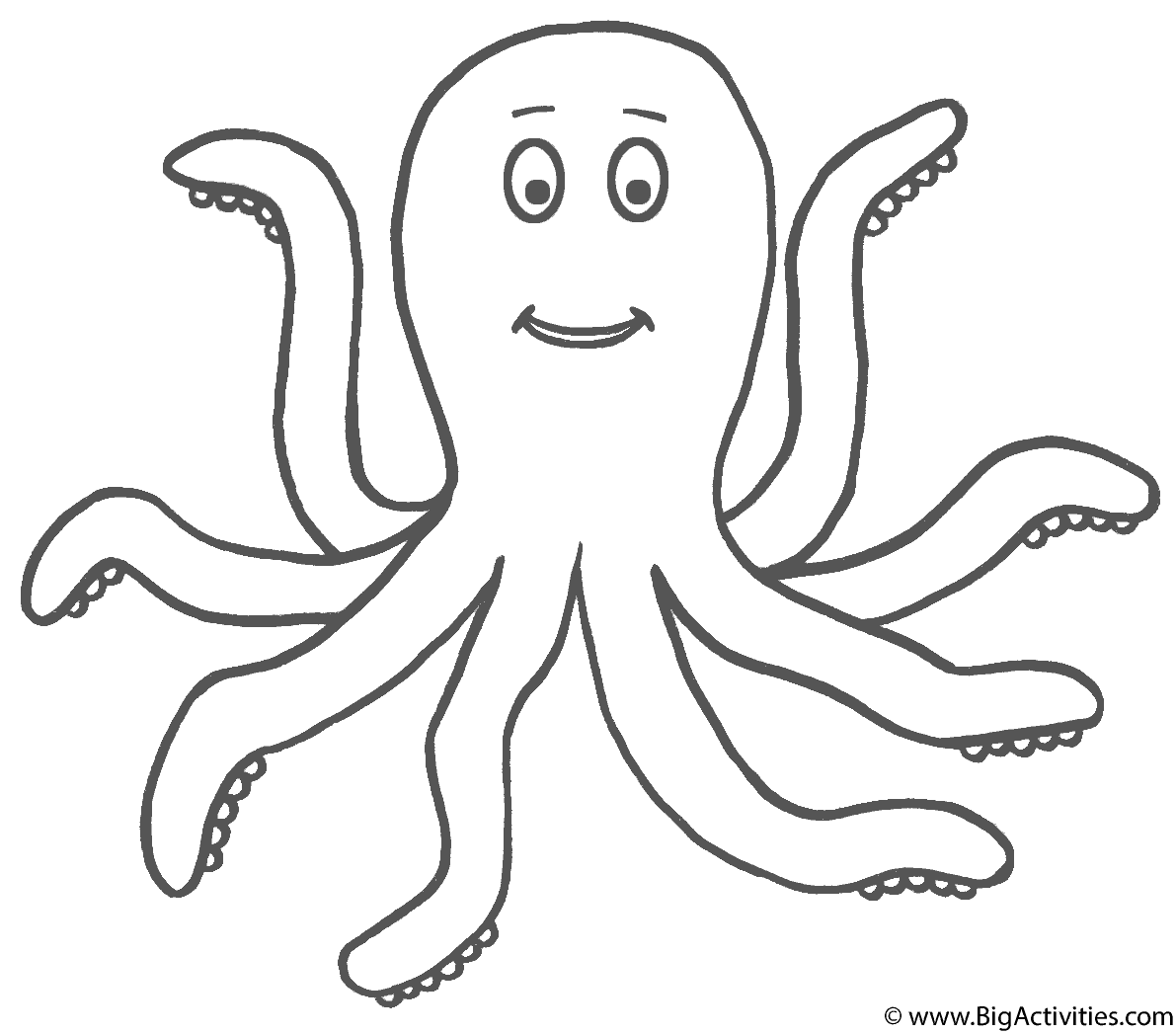 blank octopus coloring page