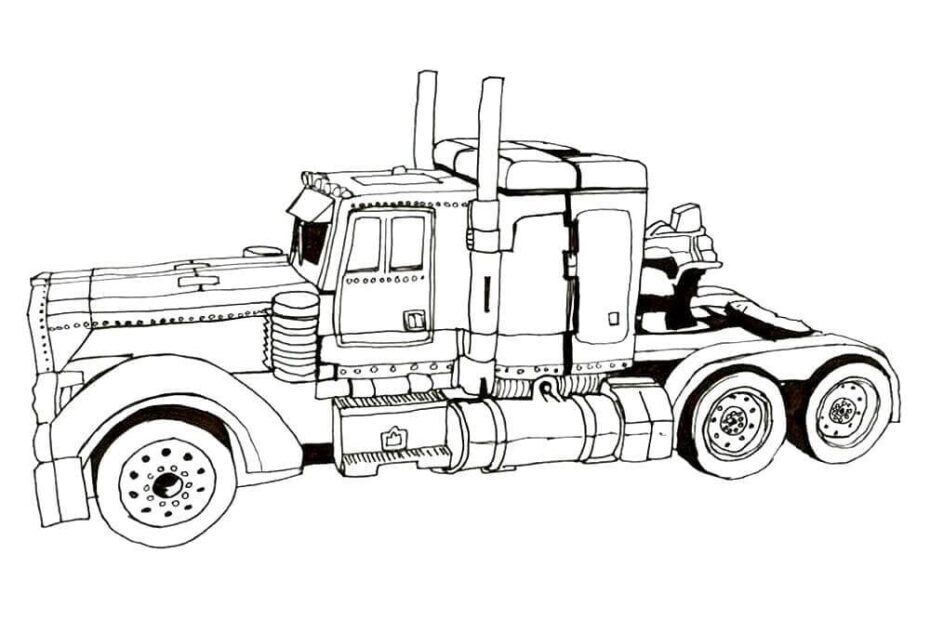 Optimus Prime Truck 1 Coloring Page Free Printable Coloring Pages For