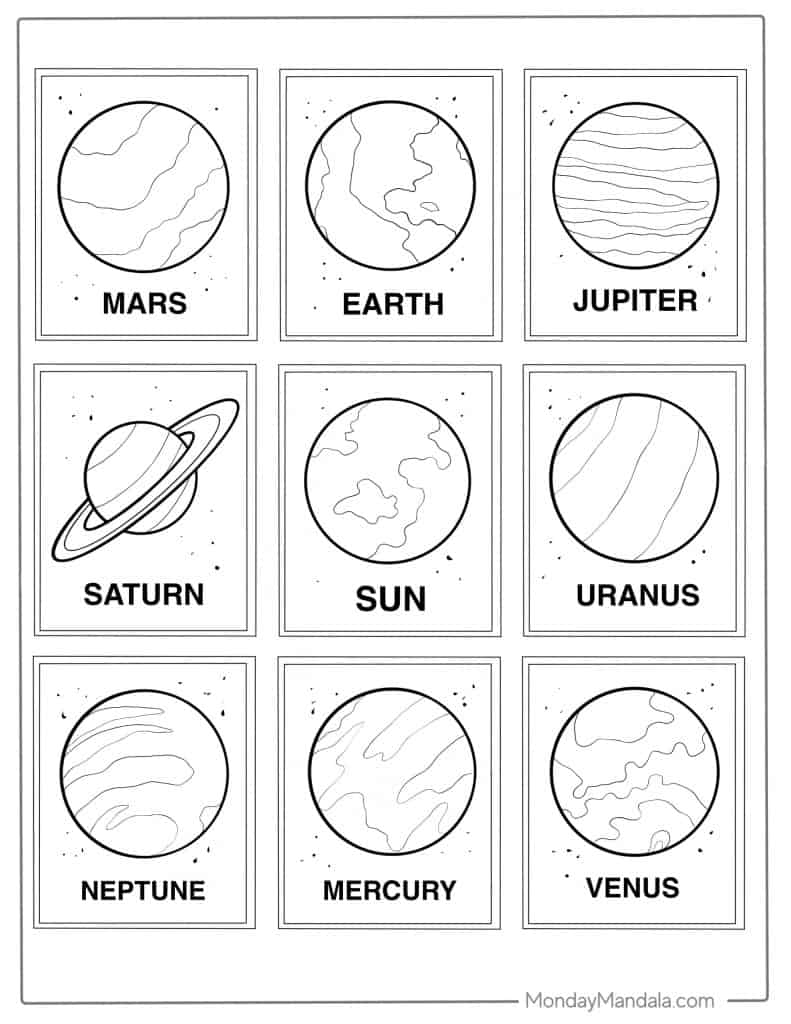 solar system coloring sheets printable