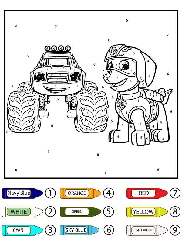 Paw Patrol Color By Number Coloring Pages Free Printable Coloring Paw Patrol Color By Number Coloring Pages Free Printable Coloring
