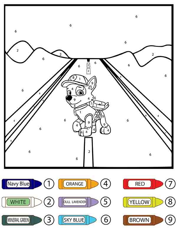 Paw Patrol Rubble And Patrol Car Color By Number Coloring Page Free Paw Patrol Rubble And Patrol Car Color By Number Coloring Page Free