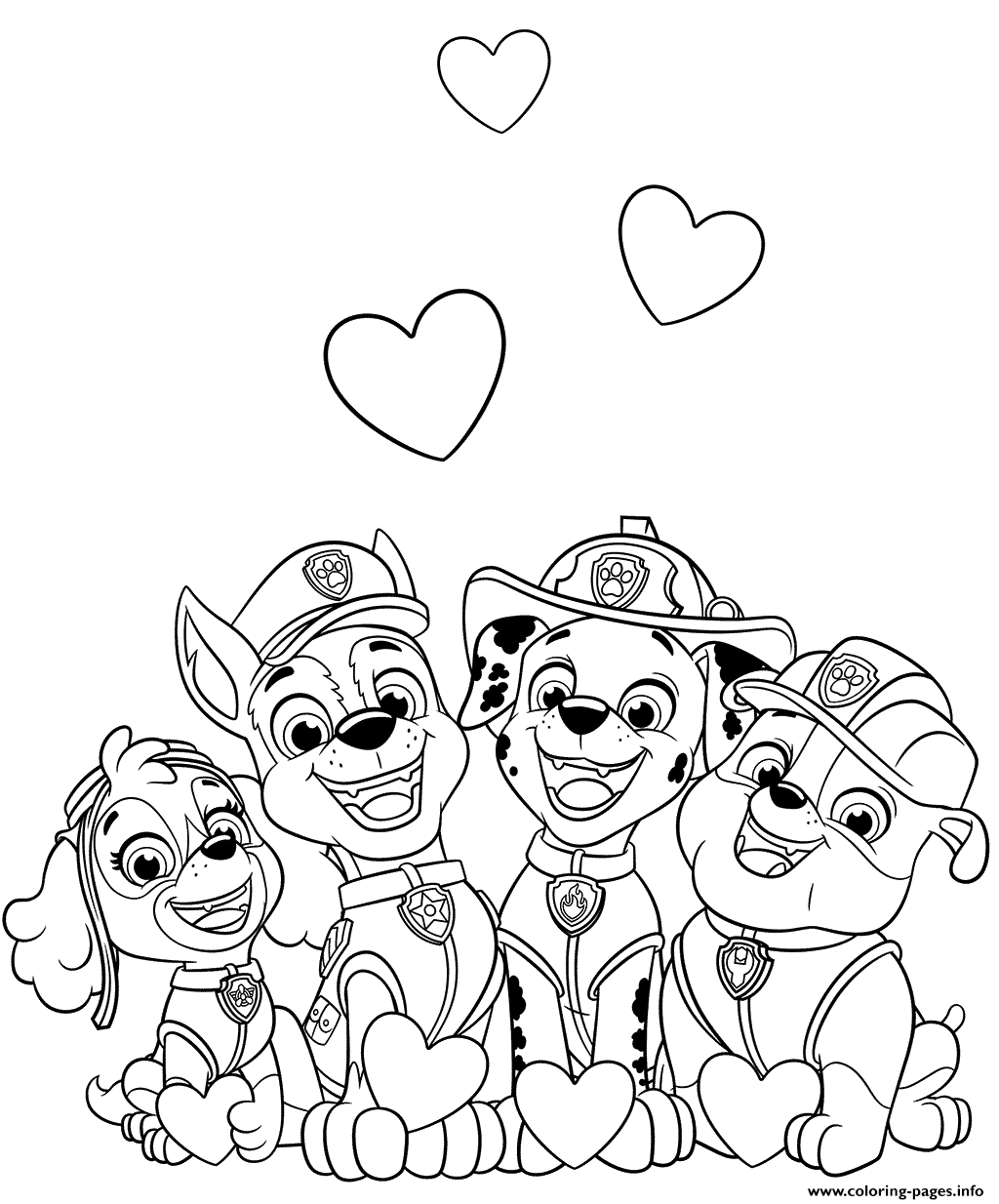 PAW Patrol Valentine Coloring Pages Printable Ukup