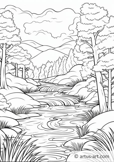 Peaceful River Scene Coloring Page Free Download Artus Art Peaceful River Scene Coloring Page Free Download Artus Art