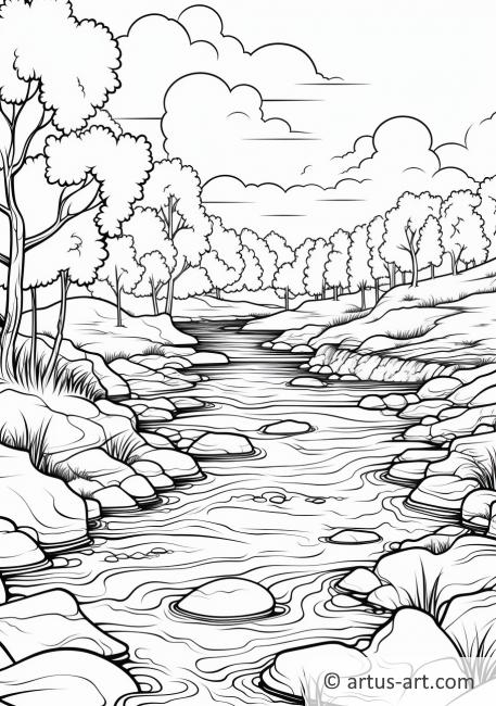Peaceful River Scene Coloring Page Free Download Artus Art Peaceful River Scene Coloring Page Free Download Artus Art
