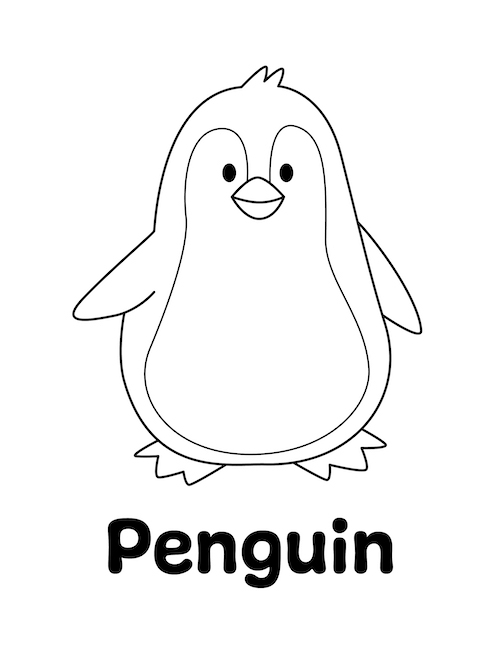 Penguin Coloring Page Little Bee Family Penguin Coloring Page Little Bee Family
