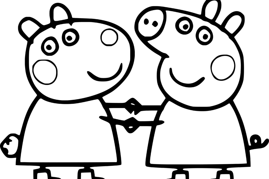 Peppa Pig Coloring Pages 37 Printable Sheets Simple To Draw Easy For