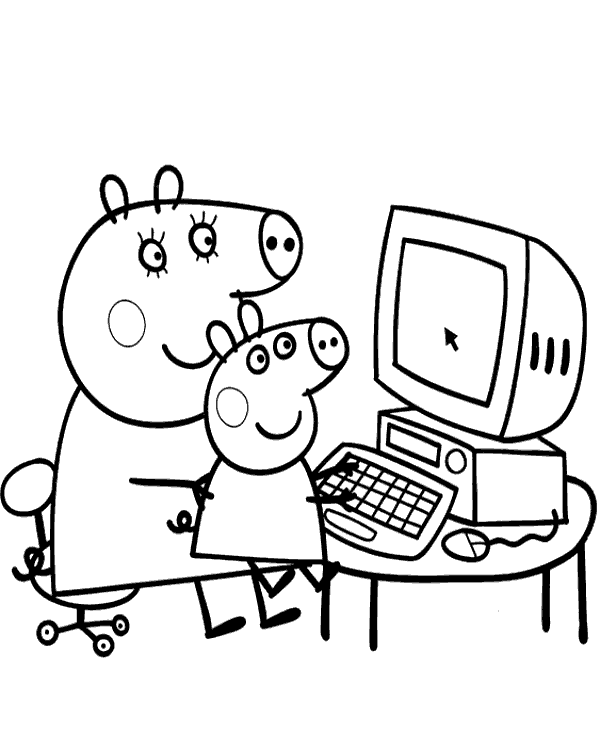 Peppa Pig Free Coloring Sheet For Kids