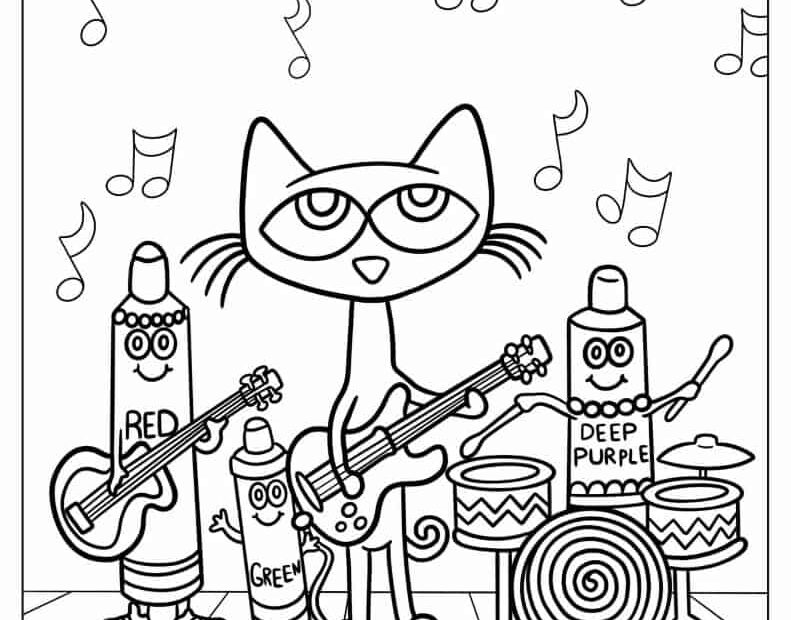 Pete The Cat Coloring Page Pdf Infoupdate