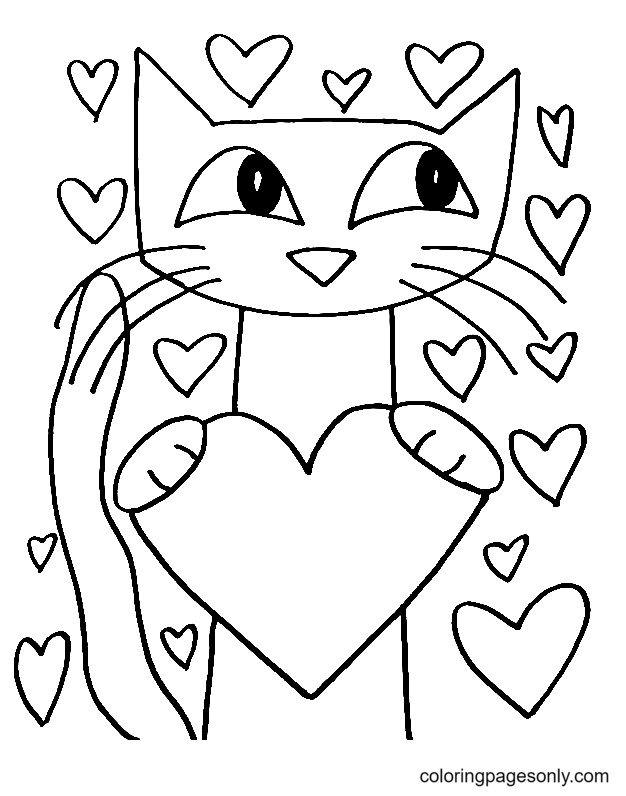Pete The Cat Valentine s Day Coloring Pages Pete The Cat Coloring 