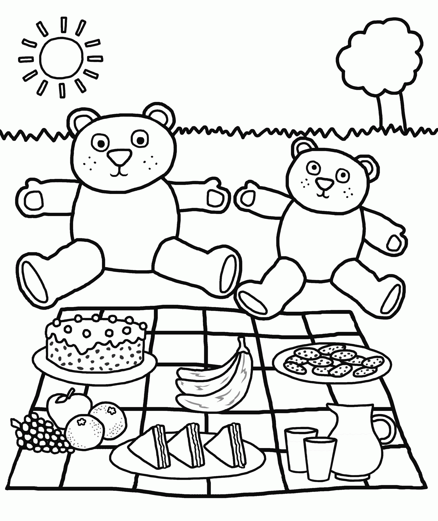 Picnic And Ants Coloring Pages Coloring Home