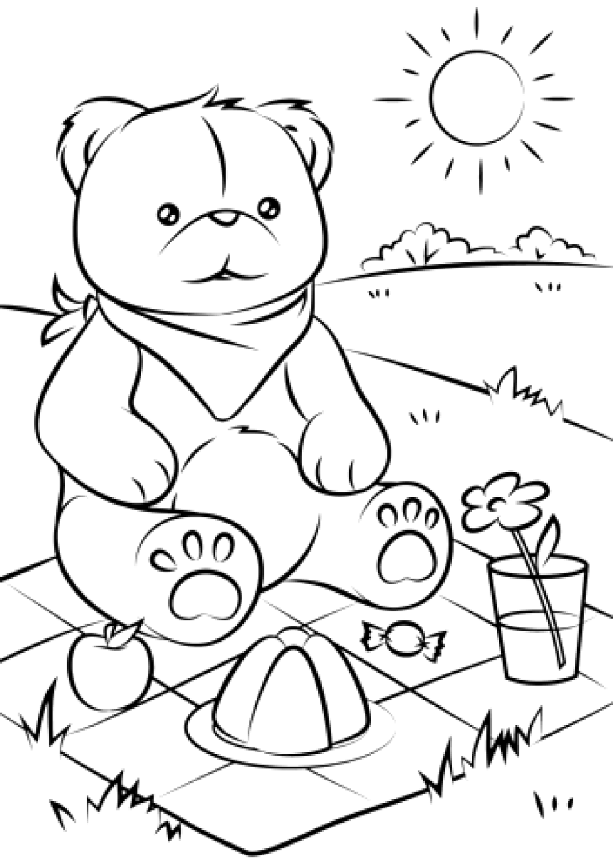 Picnic Bears And Cubs Coloring Pages Picnic Bears And Cubs Coloring Pages