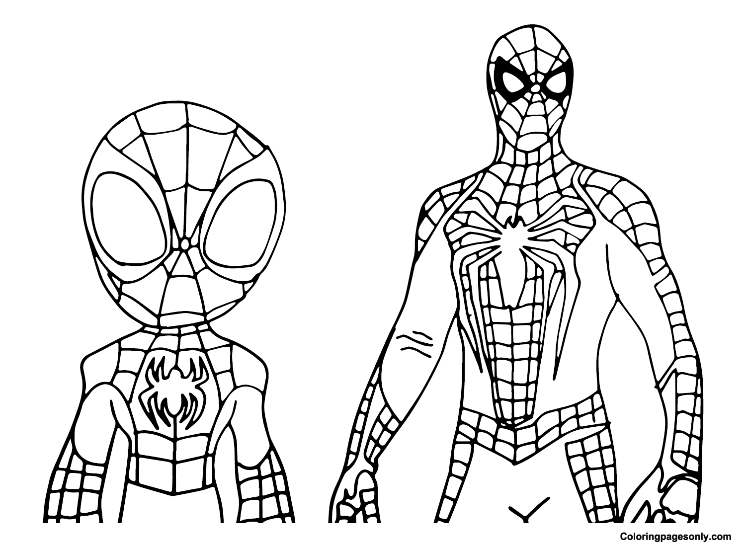 free printable spidey coloring page