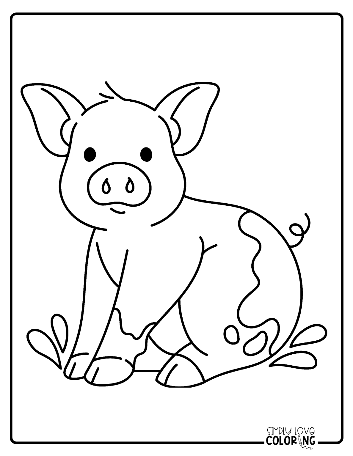 Pig Coloring Pages Free PDF Printables Simply Love Coloring